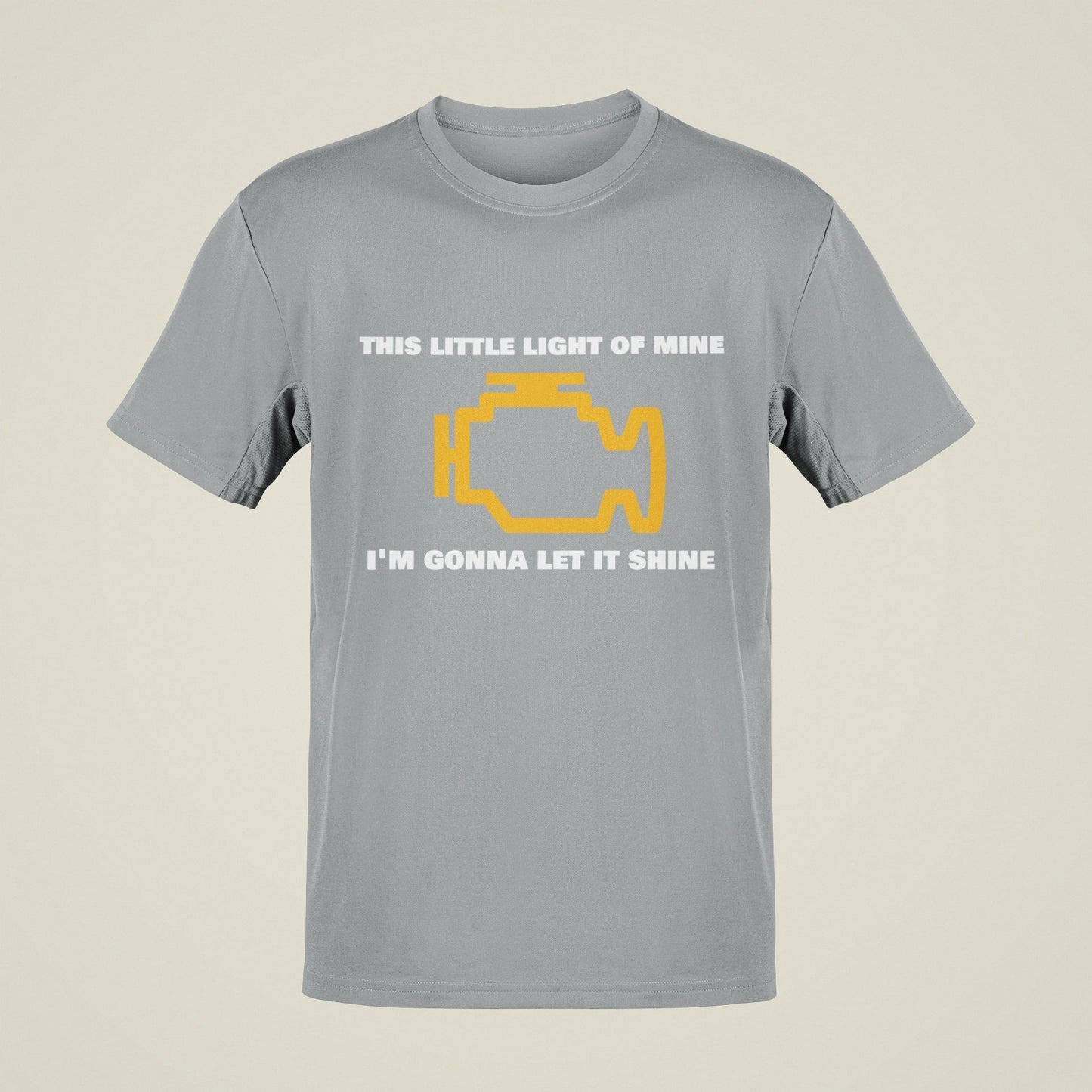 Funny T-Shirt Engine Warning Light This Little Light Of Mine Car Joke Gift T-Shirt