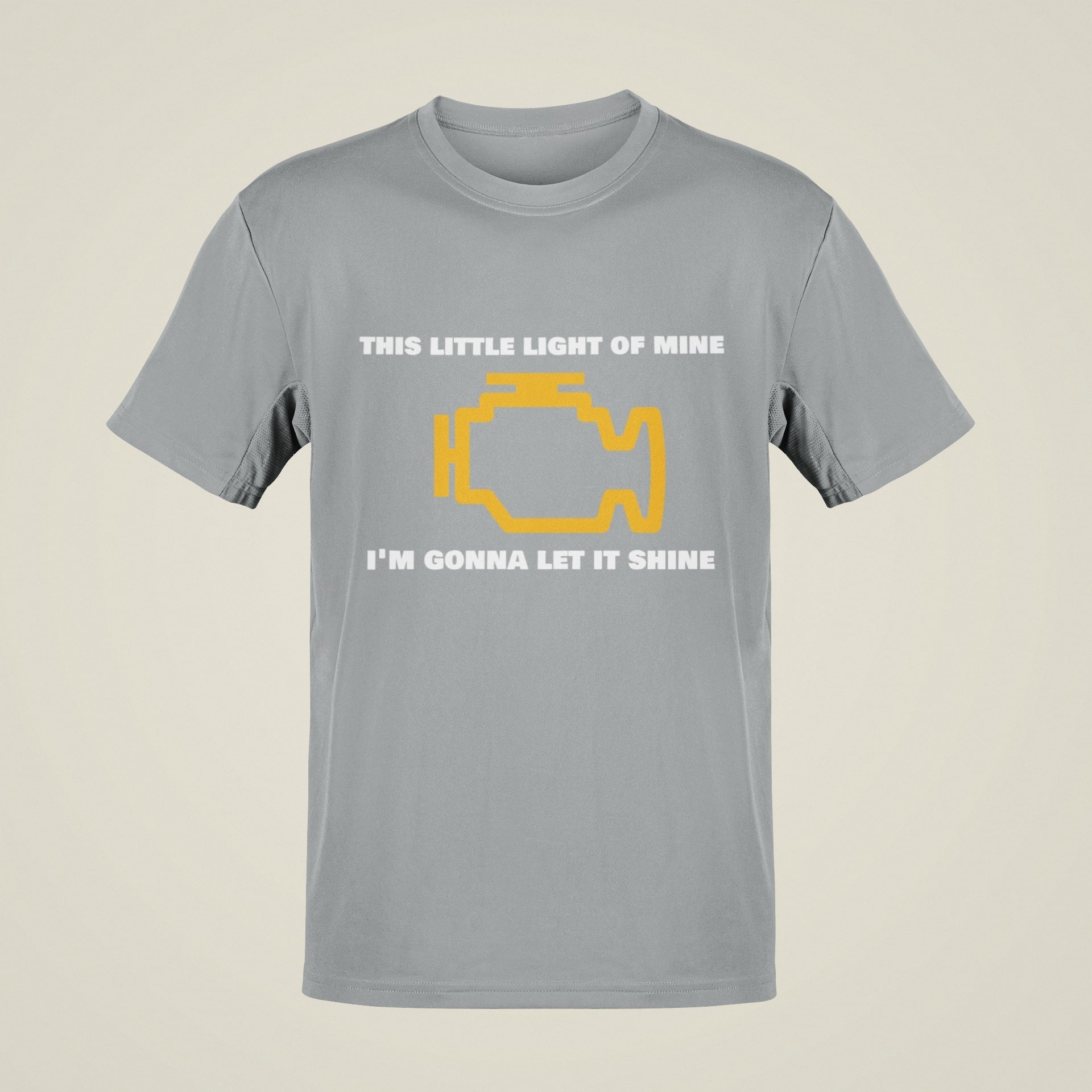 Funny T-Shirt Engine Warning Light This Little Light Of Mine Car Joke Gift T-Shirt