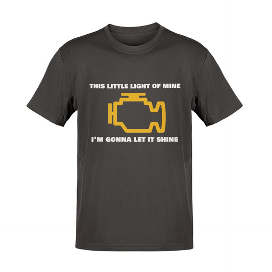 Funny T-Shirt Engine Warning Light This Little Light Of Mine Car Joke Gift T-Shirt