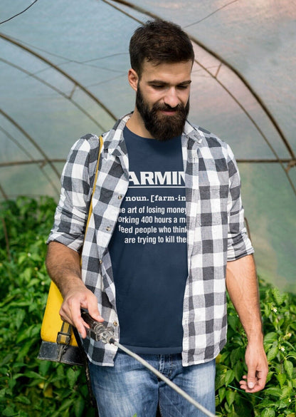 Funny T-Shirt FARMING Dictionary Definition T-Shirt The Art Of Losing Money Gift T-Shirt