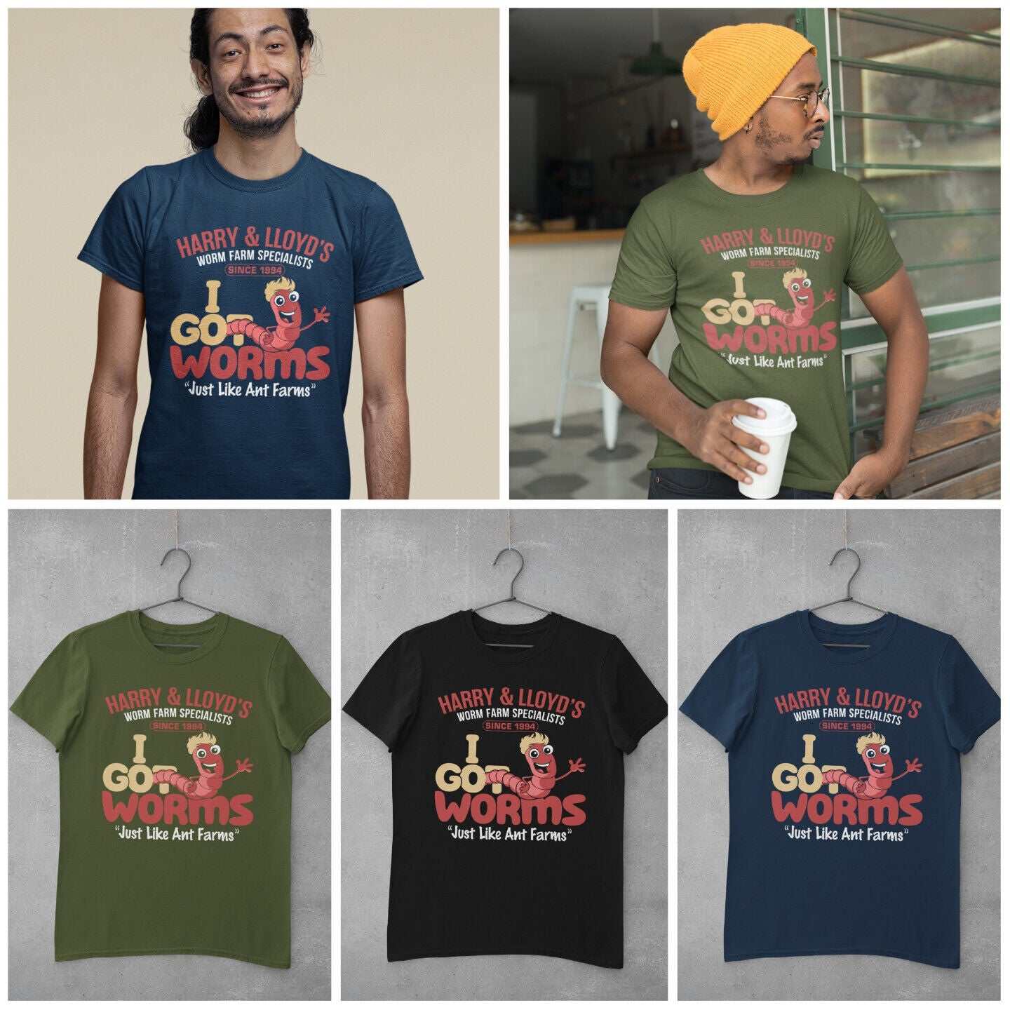 Funny T-Shirt Harry & Lloyds Worm Farm Dumber Dumb Retro Movie 1994 Joke Gift T-Shirt