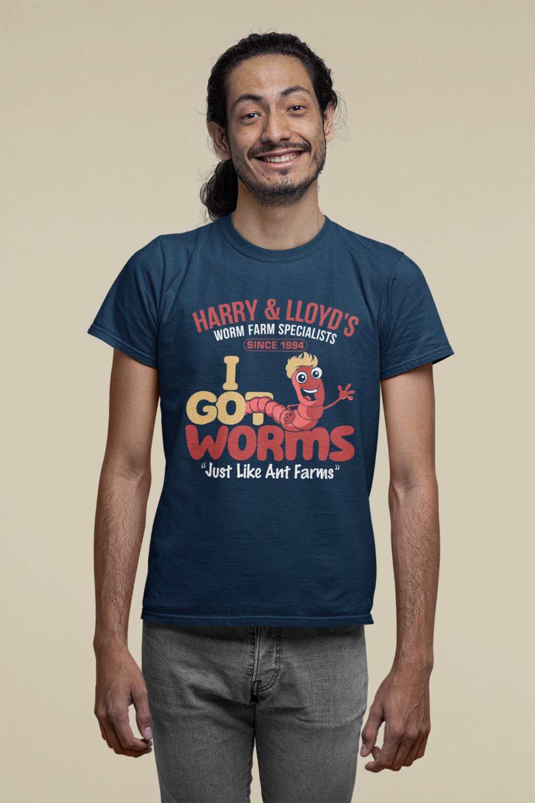 Funny T-Shirt Harry & Lloyds Worm Farm Dumber Dumb Retro Movie 1994 Joke Gift T-Shirt