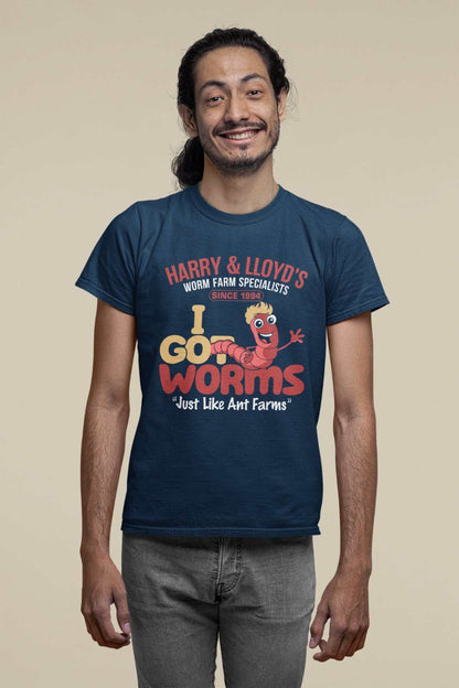 Funny T-Shirt Harry & Lloyds Worm Farm Dumber Dumb Retro Movie 1994 Joke Gift T-Shirt