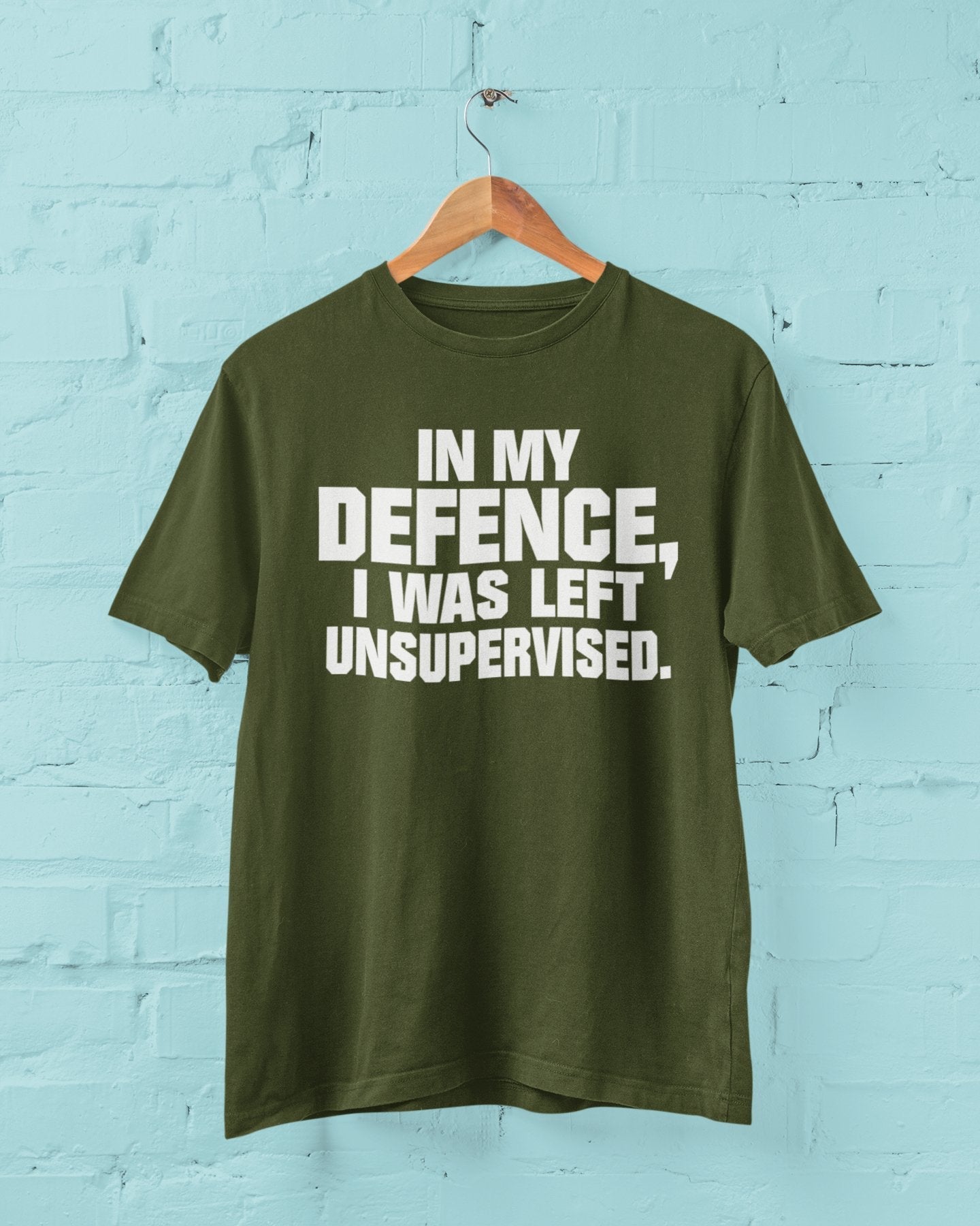 Funny T-Shirt In My Defence I Was Left Unsupervised Sarcastic Joke Work Gift T-Shirt