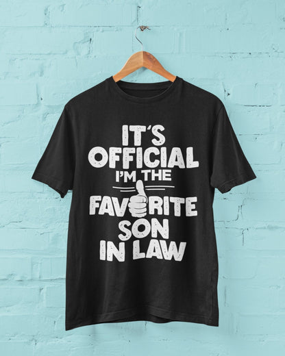 Funny T-Shirt It's Official I'm The Favorite Son In Law Gift Wedding T-Shirt
