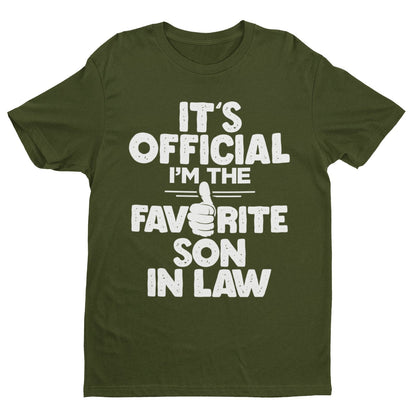 Funny T-Shirt It's Official I'm The Favorite Son In Law Gift Wedding T-Shirt