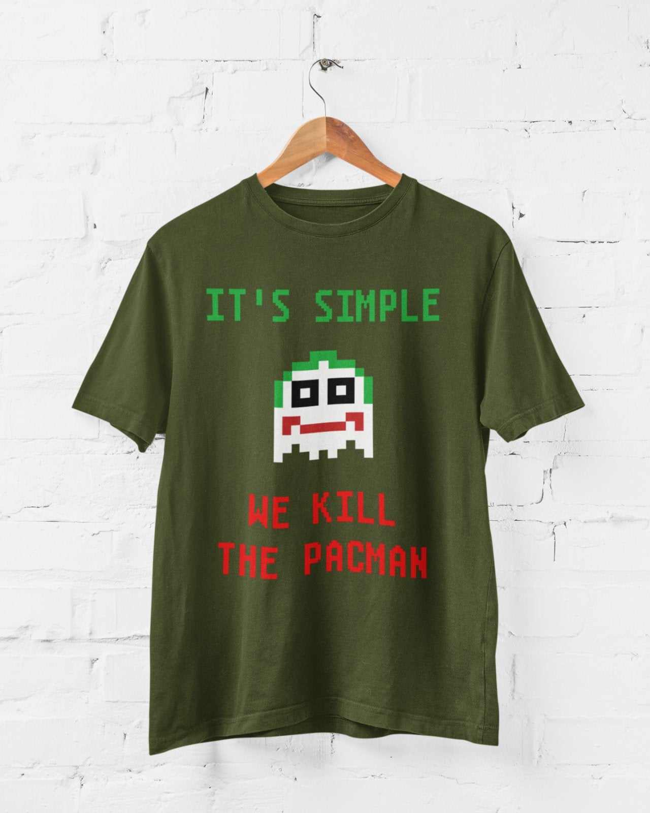 Funny T-Shirt It's Simple We Kill The Pacman Retro Gaming Joker Parody 8 Bit T-Shirt