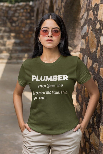 Funny T-Shirt PLUMBER Dictionary Definition Fixes Sh*t You Cant Great Gift T-Shirt