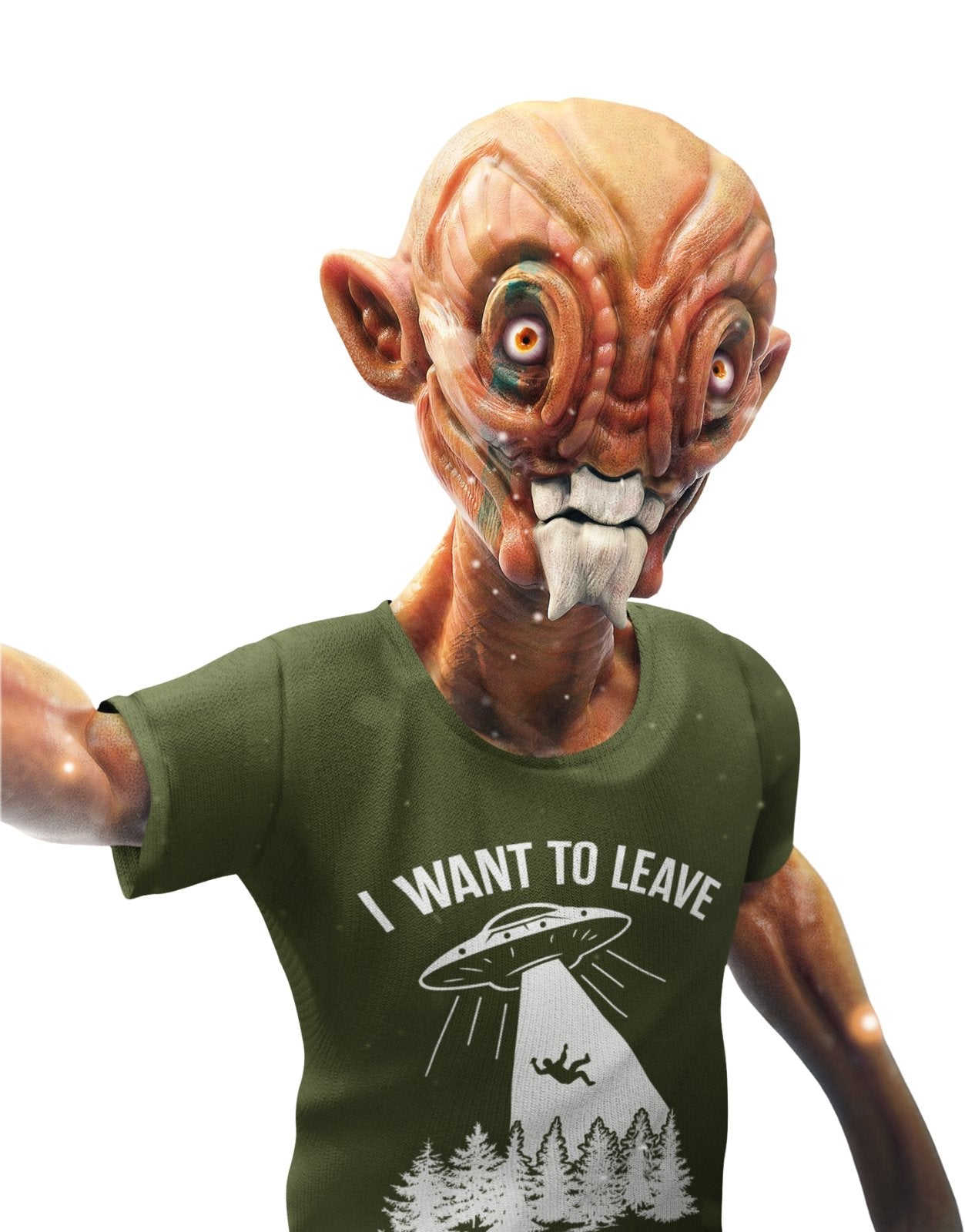 Funny UFO T-Shirt I Want To Leave Retro Alien Roswell Area 51 You Are Not Alone T-Shirt