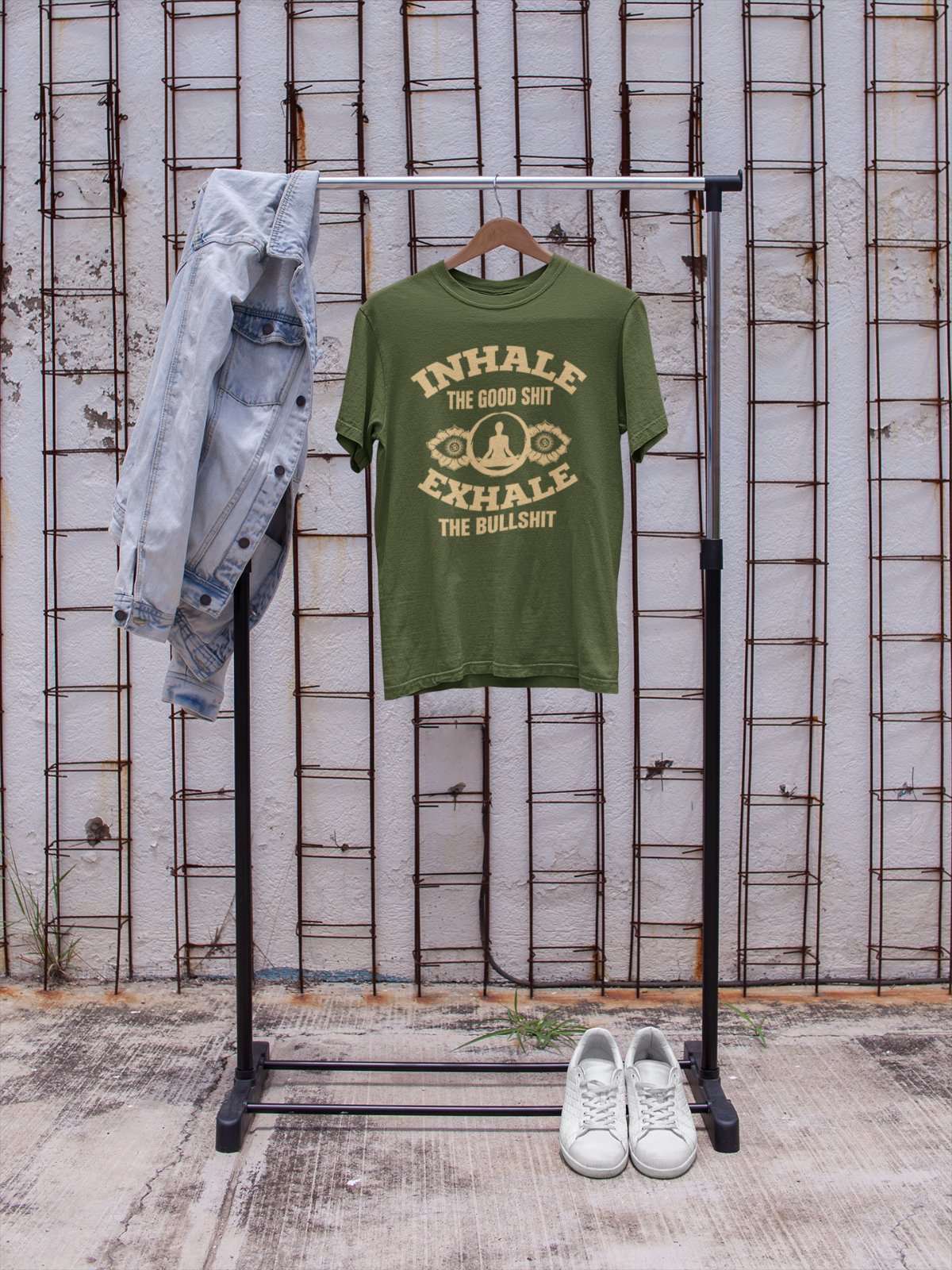 Funny Yoga T-Shirt Inhale The Good Sh*t Exhale The Bullsh*t Mindfulness Meditate T-Shirt