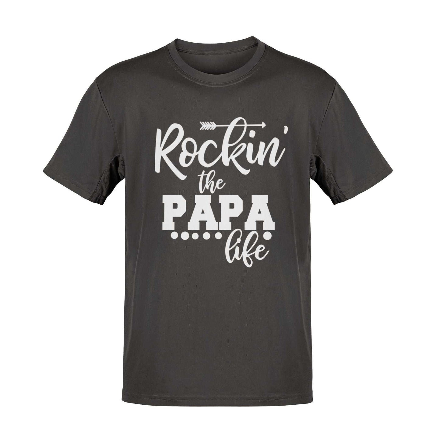 Rockin' the Papa Life T-Shirt for fathers, featuring bold design, soft fabric, available in multiple colors and sizes, perfect gift.