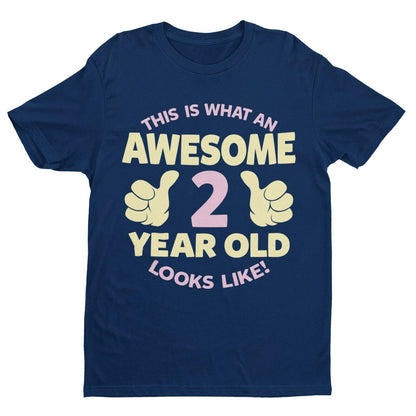 Girls 2nd Birthday T-Shirt This Is What An Awesome 2 Year Old Looks Like Gift