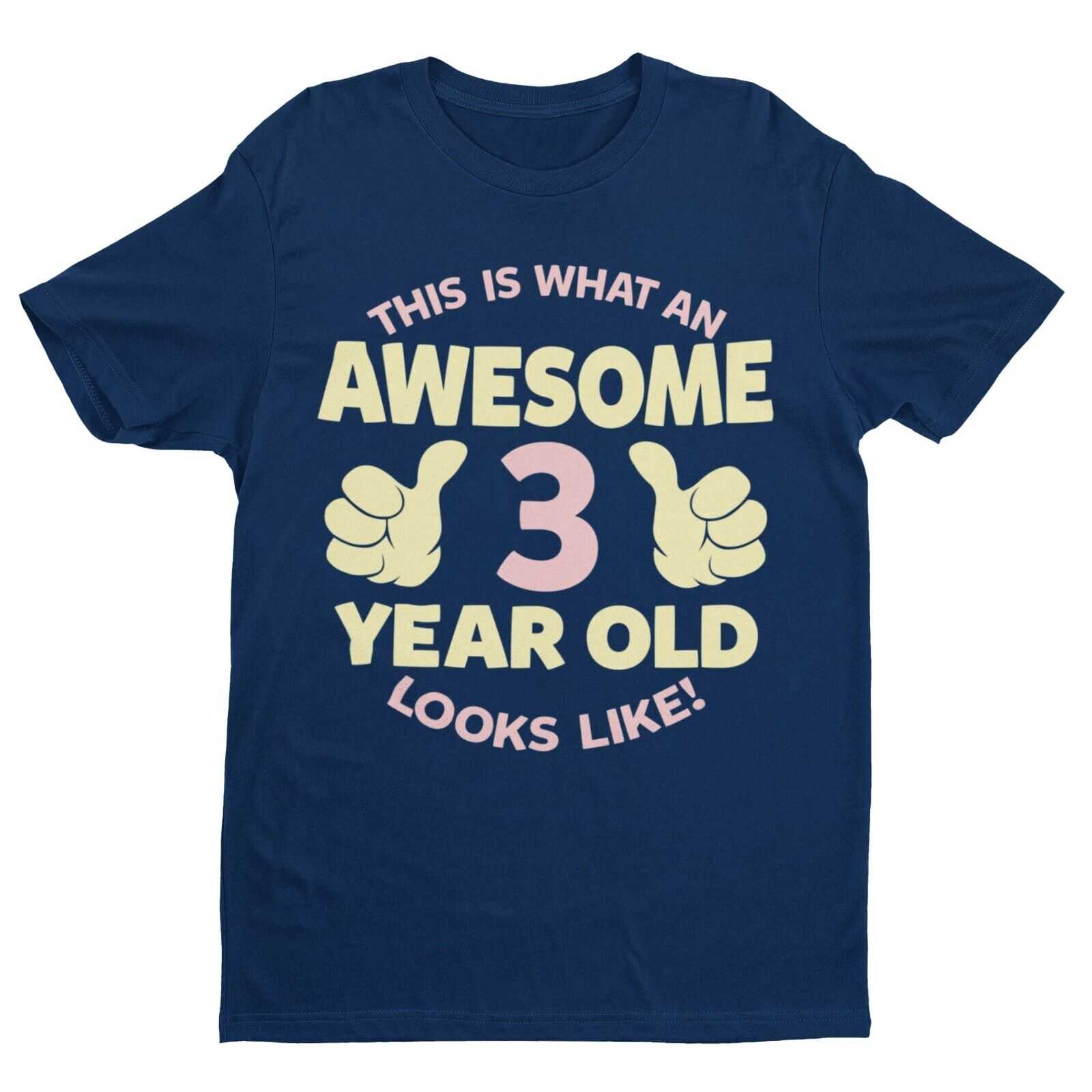 Girls 3rd Birthday T-Shirt This Is What An Awesome 3 Year Old Looks Like Gift