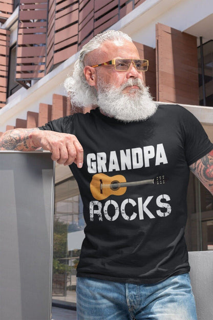 Grandpa Rocks Funny Guitar T-Shirt Accoustic Novelty Grandfather Gift Music T-Shirt