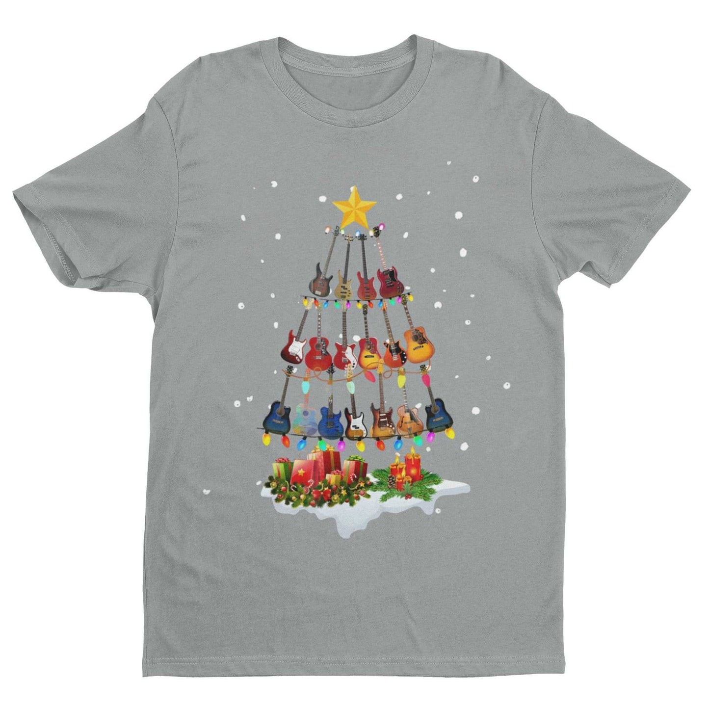 Guitar Themed Christmas Xmas T-Shirt Tree Of Guitars Musician Guitarist Gift T-Shirt