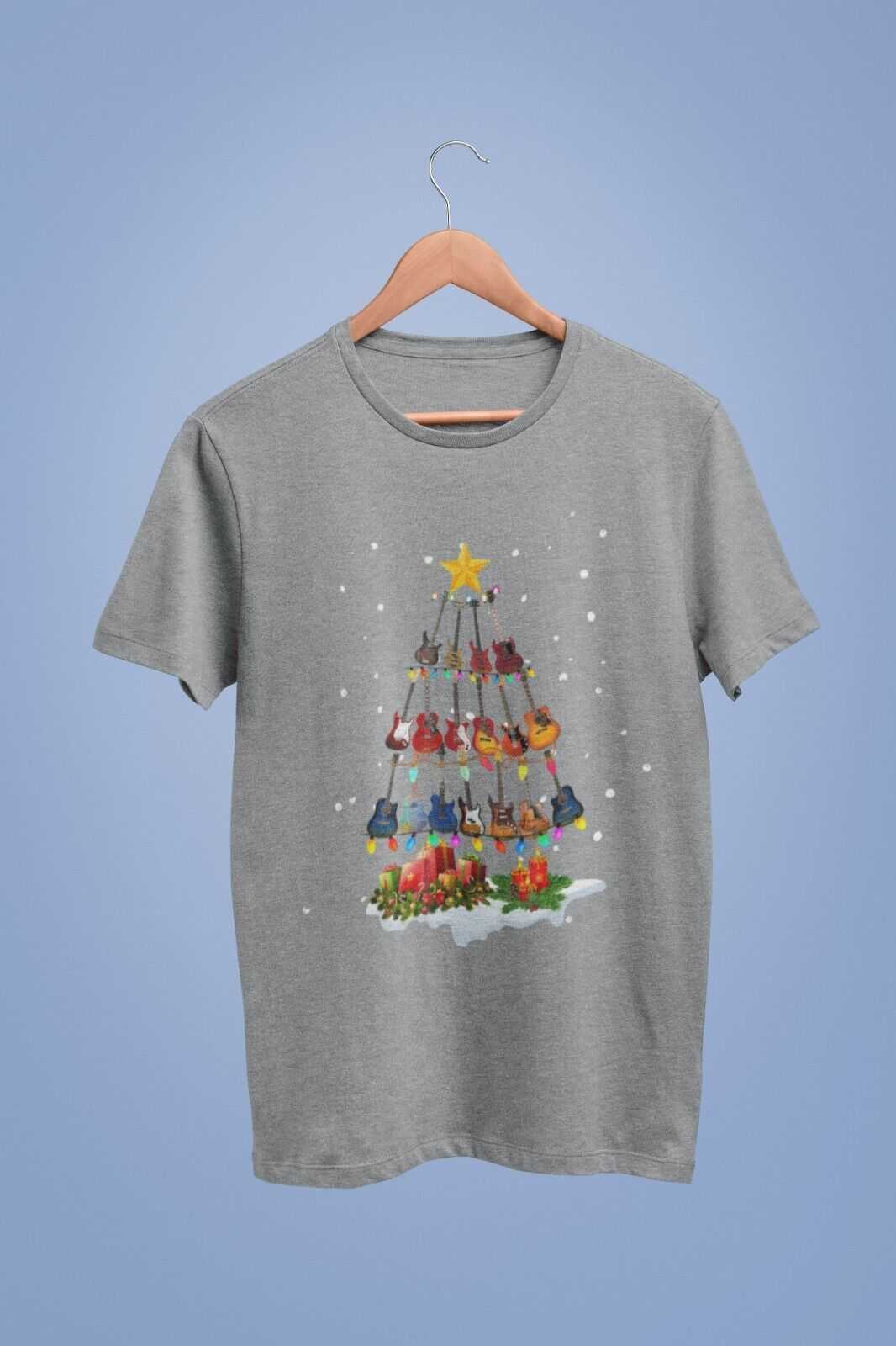 Guitar Themed Christmas Xmas T-Shirt Tree Of Guitars Musician Guitarist Gift T-Shirt