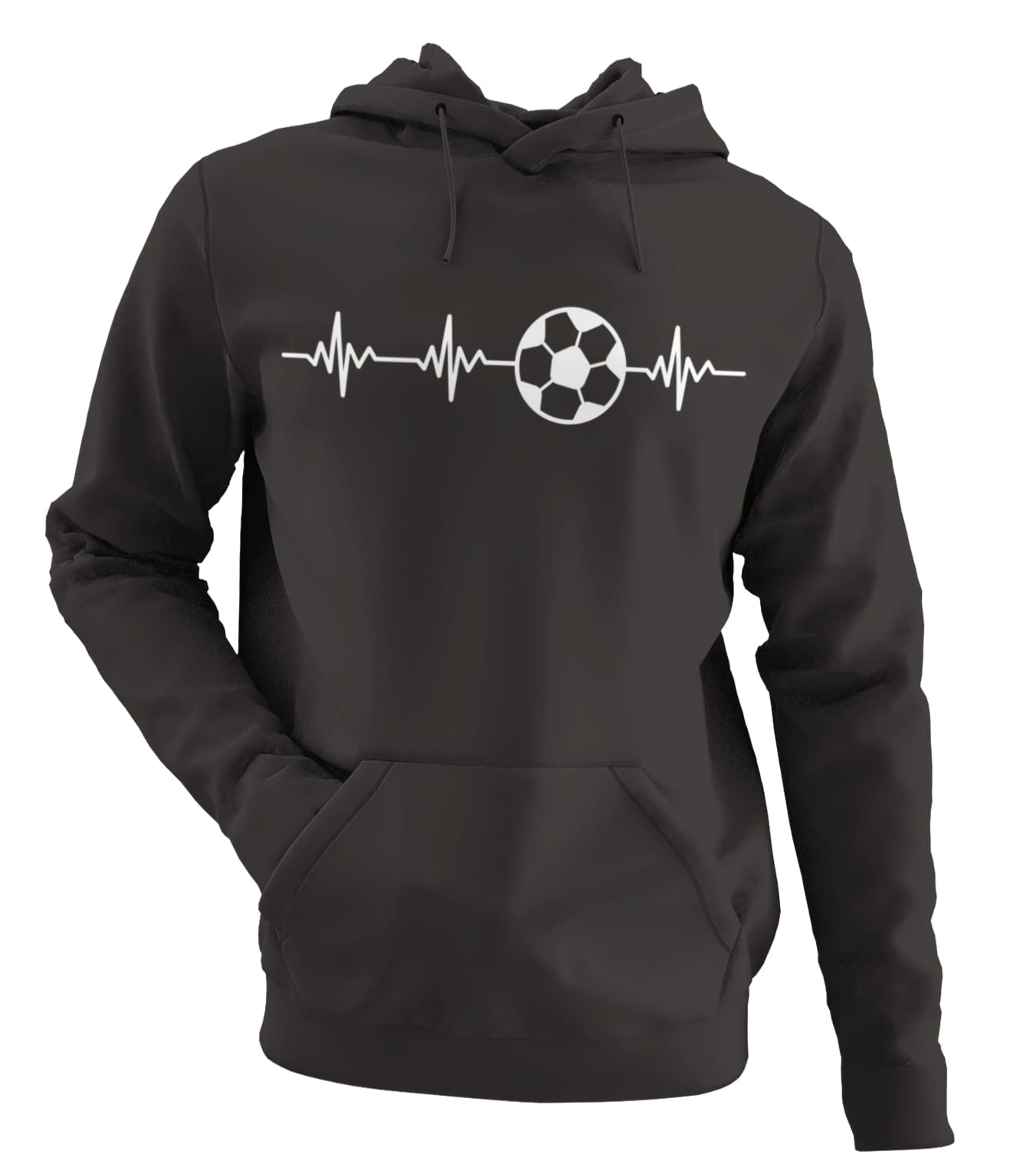 Football Pulse Hoodie Soccer Heartbeat Minimalist Design Hooded Sweatshirt