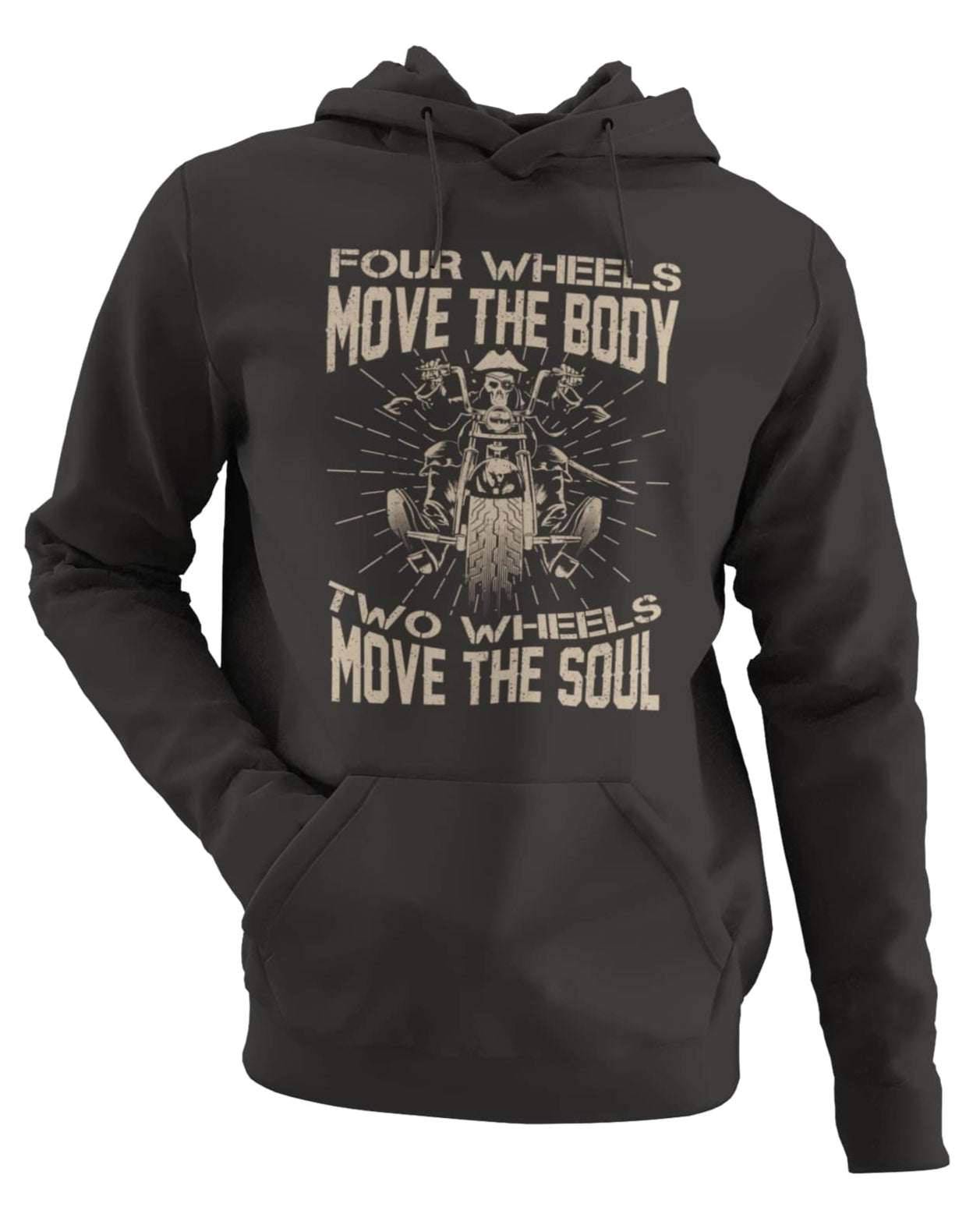 Motorcyclist Biker Hoodie Four Wheels Move The Body 2 Wheels Move The Galaxy Tees