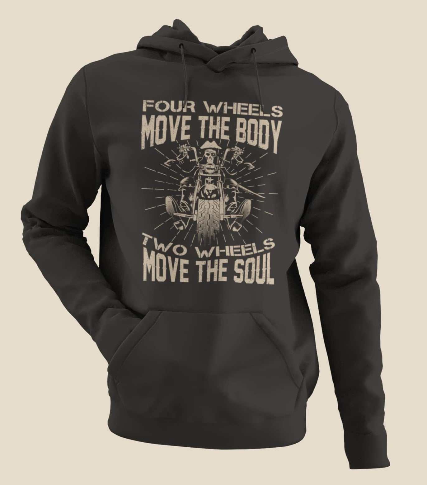 Motorcyclist Biker Hoodie Four Wheels Move The Body 2 Wheels Move The Galaxy Tees