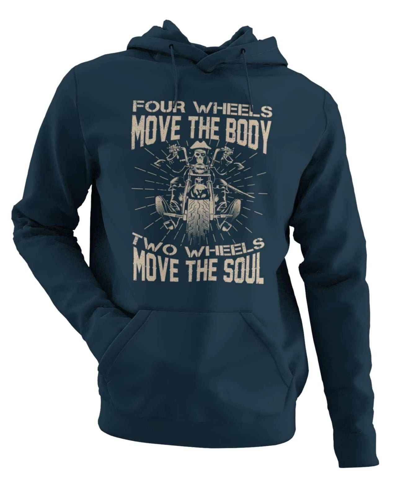 Motorcyclist Biker Hoodie Four Wheels Move The Body 2 Wheels Move The Galaxy Tees