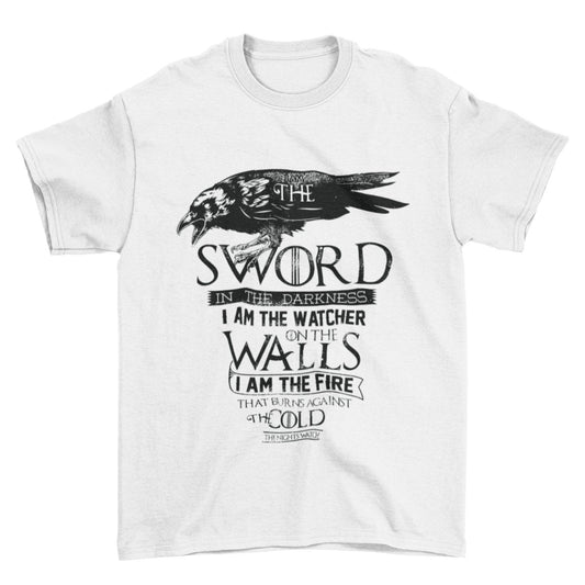 I Am The Sword In The Darkness Oath T-Shirt Retro Watch Nights The Thrones Game T-Shirt