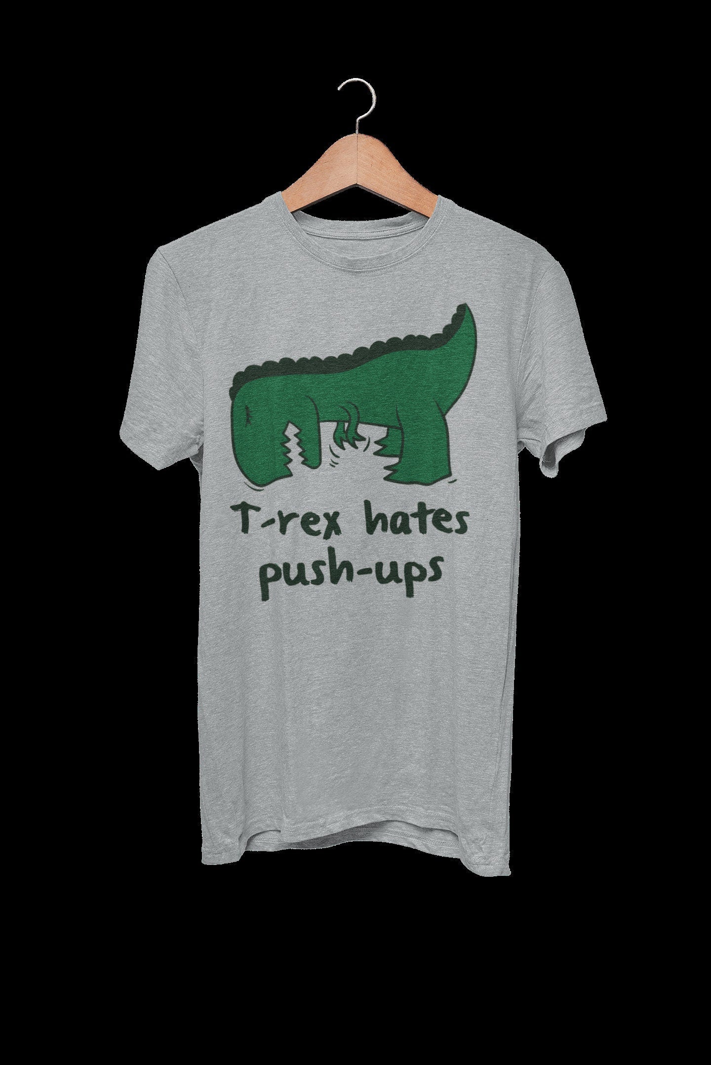 T Rex Hates Push Ups Funny Dinosaur Joke T-Shirt - product image 4