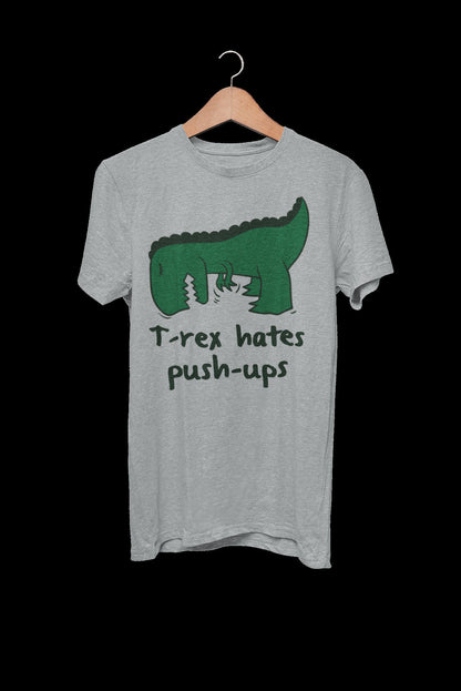 T Rex Hates Push Ups Funny Dinosaur Joke T-Shirt - product image 4