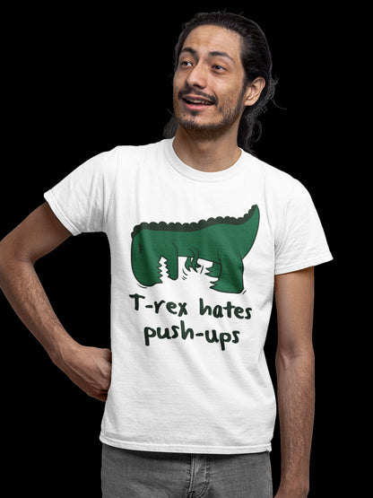 T Rex Hates Push Ups Funny Dinosaur Joke T-Shirt - product image 5