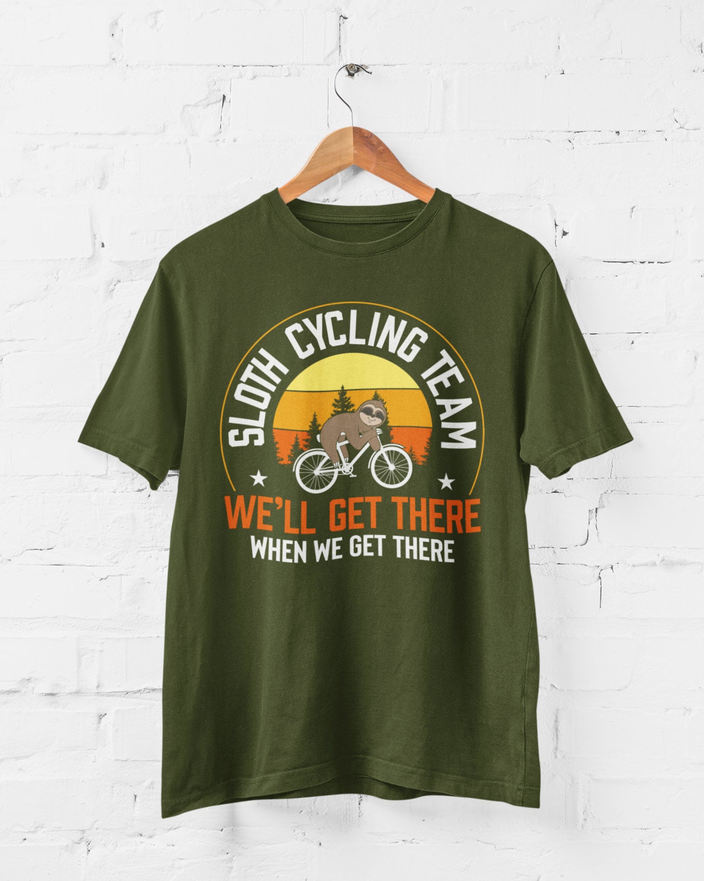 Sloth Cycling Team T-Shirt: Funny Cyclist Gift