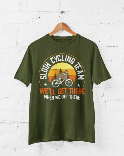 Sloth Cycling Team T-Shirt: Funny Cyclist Gift