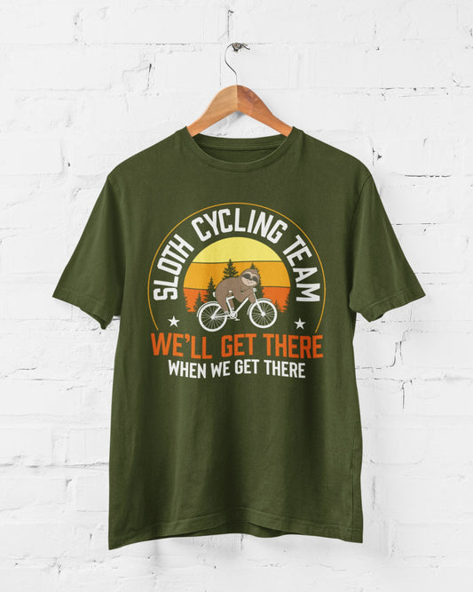 Sloth Cycling Team T-Shirt - Funny Cyclist Gift, main product view