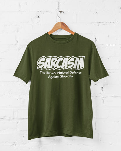 Sarcasm The Brain's Natural Defense Against Stupidity Funny Sarcastic T-Shirt SB20 - product image 6