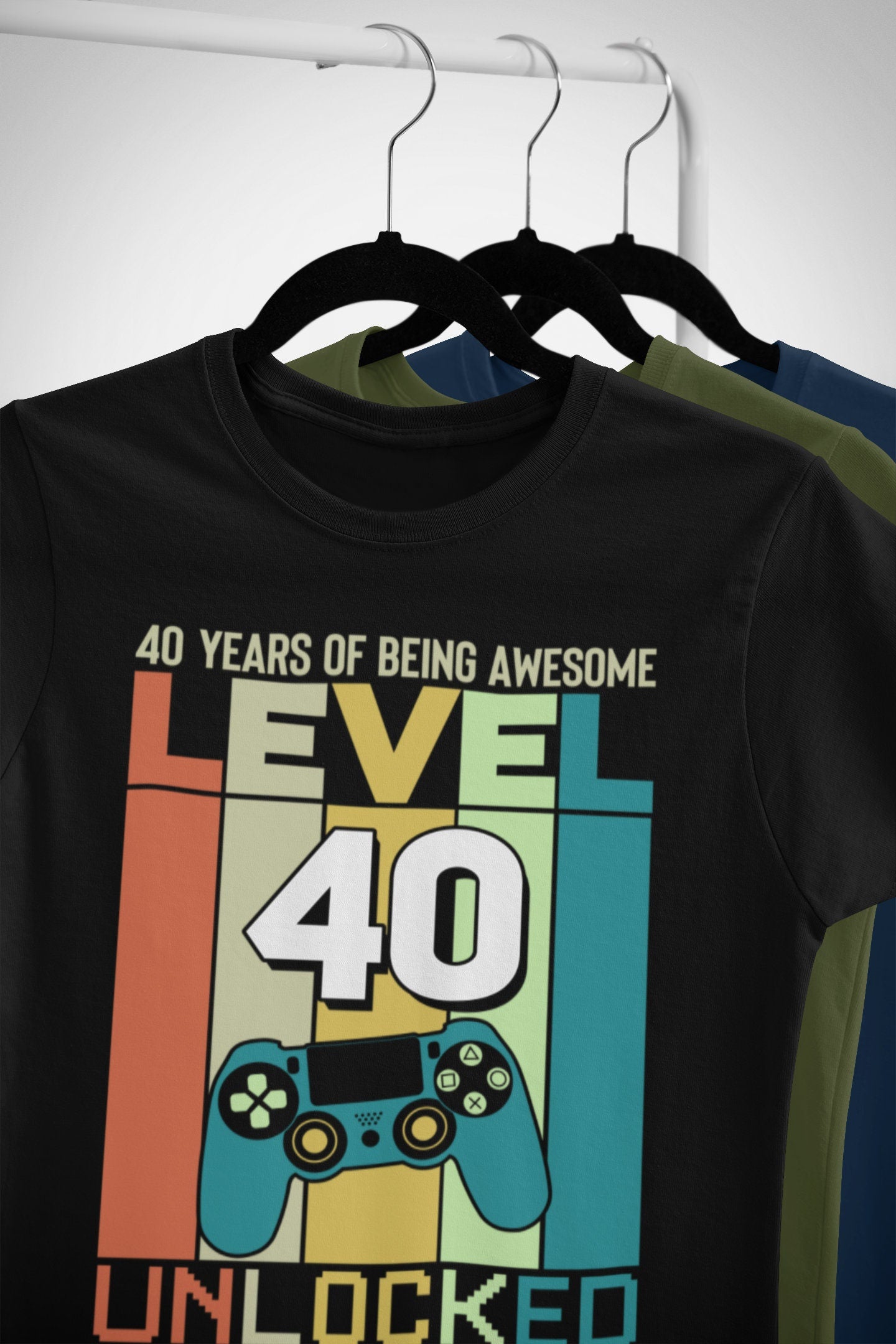 Personalised 40th Birthday T-Shirt: Gamer Style, Custom Back Print - product image 5