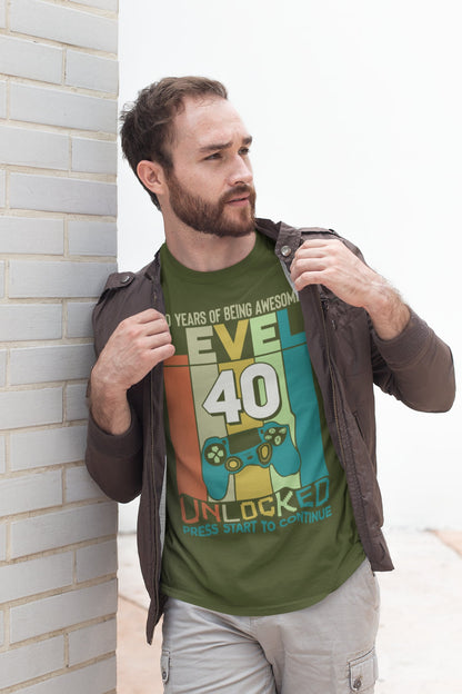 Personalised 40th Birthday T-Shirt: Gamer Style, Custom Back Print - product image 8