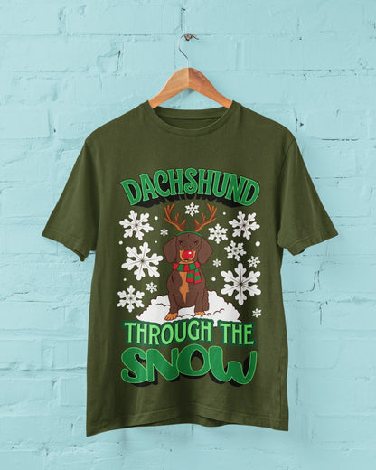 Funny Dachshund Christmas T-Shirt: Reindeer Antlers, Rudolph Nose - product image 5