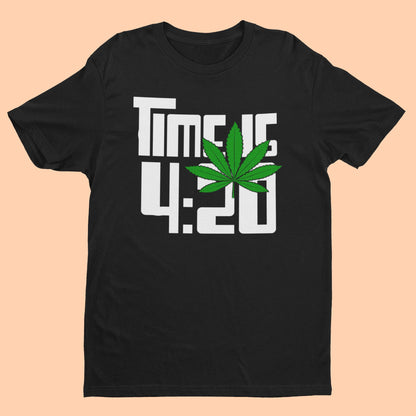Funny T-Shirt Time Is 4:20 weed 420 stoner WD38 - product image 5