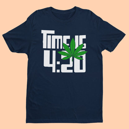 Funny T-Shirt Time Is 4:20 weed 420 stoner WD38 - product image 4