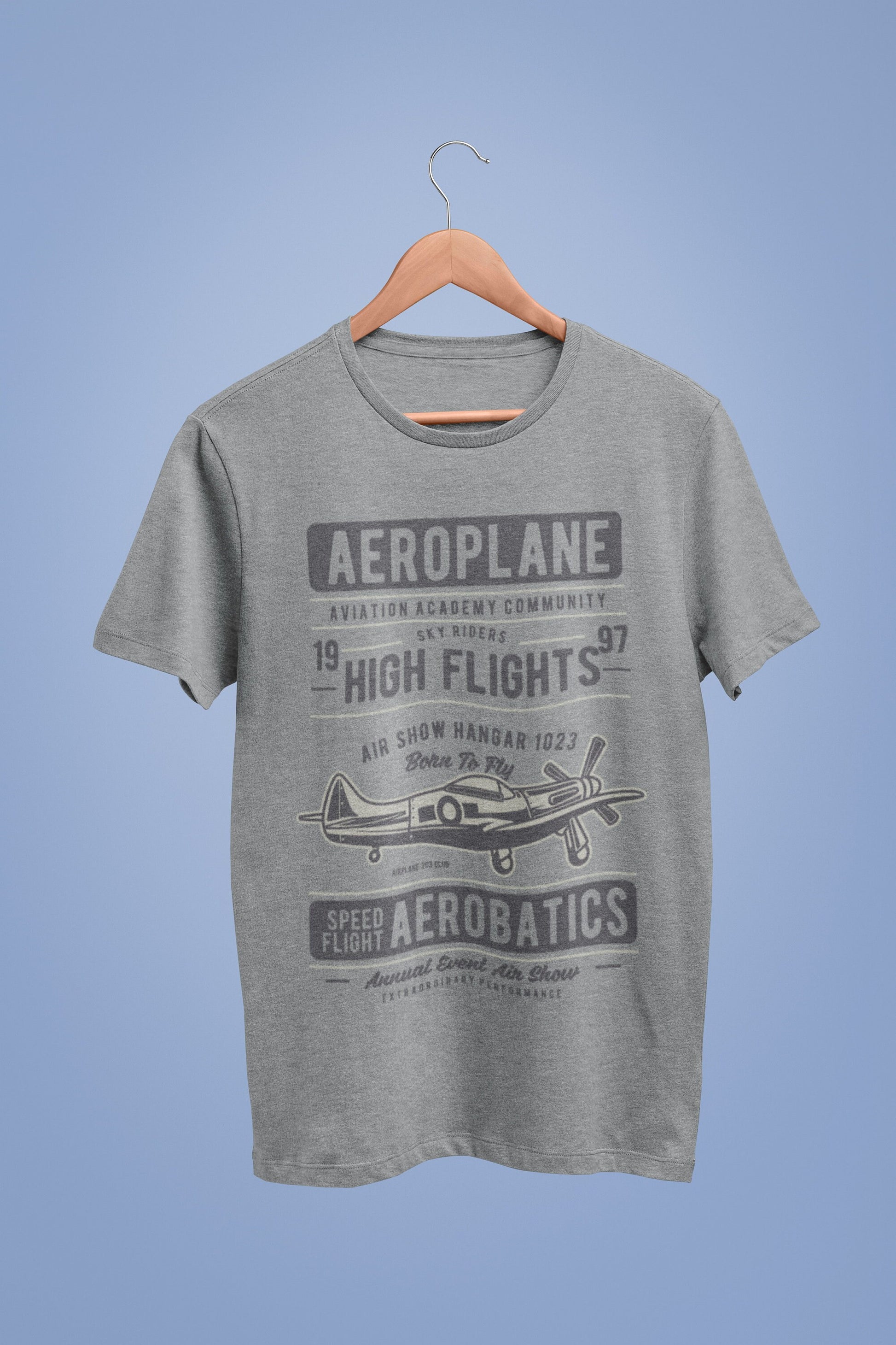 Aeroplane T-Shirt Aviation Academy Community Sky Riders High Flights 1997 Speed Flight Aerobatics