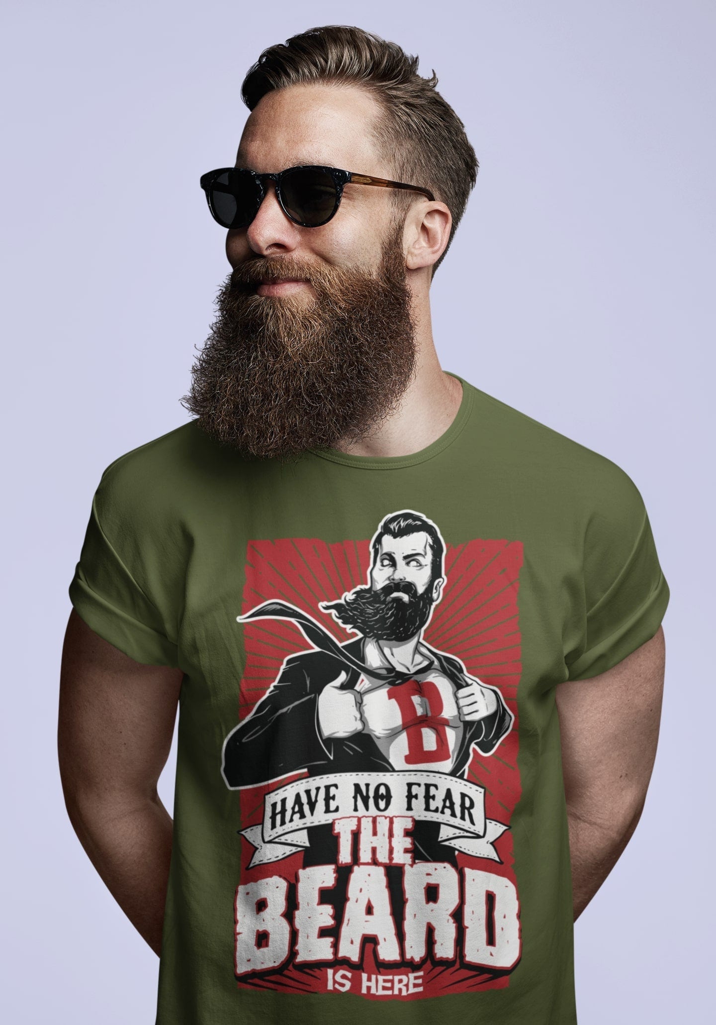 Funny T-Shirt Have No Fear The Beard Is Here joke top beard gifts - product image 8