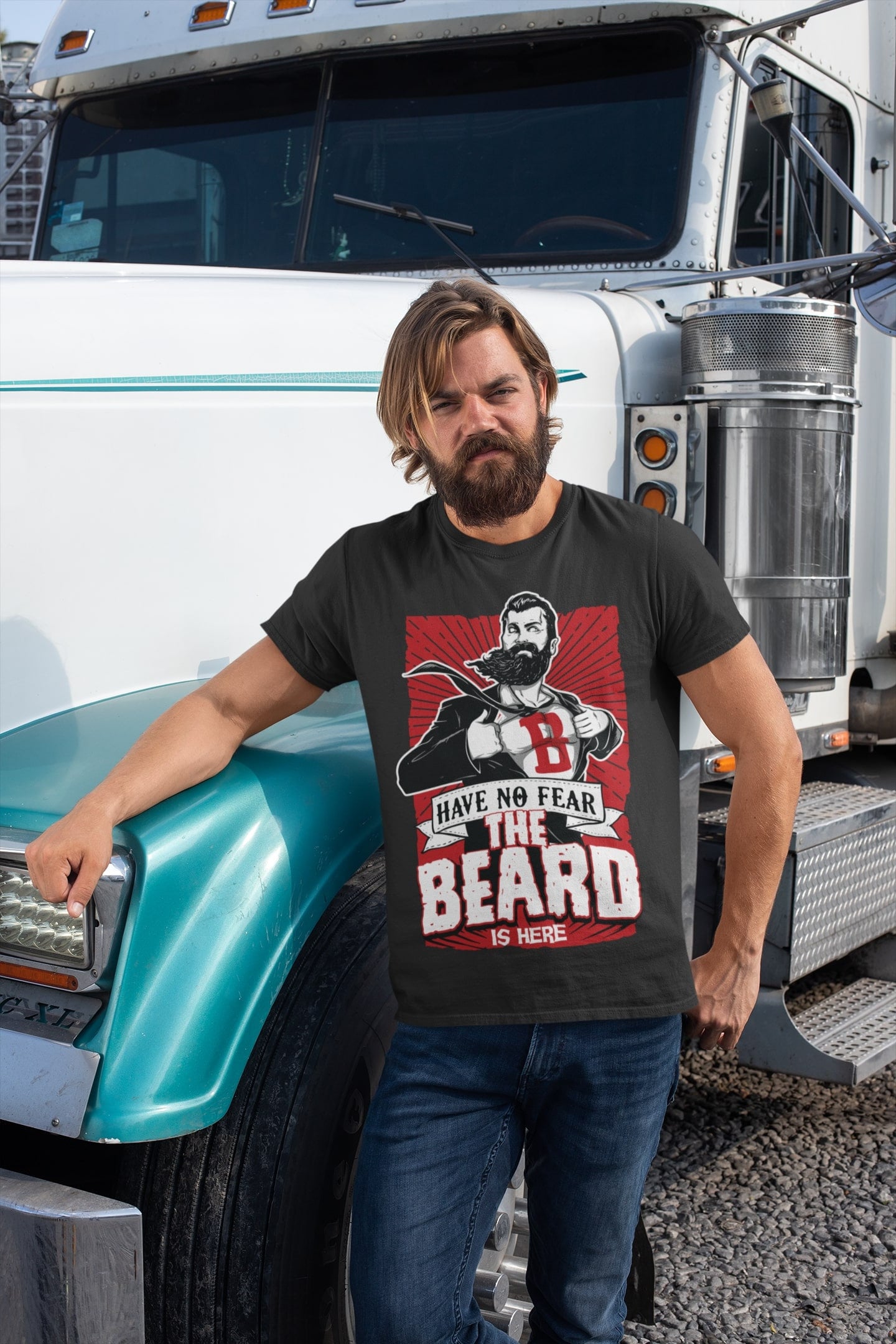 Funny T-Shirt Have No Fear The Beard Is Here joke top beard gifts - product image 9