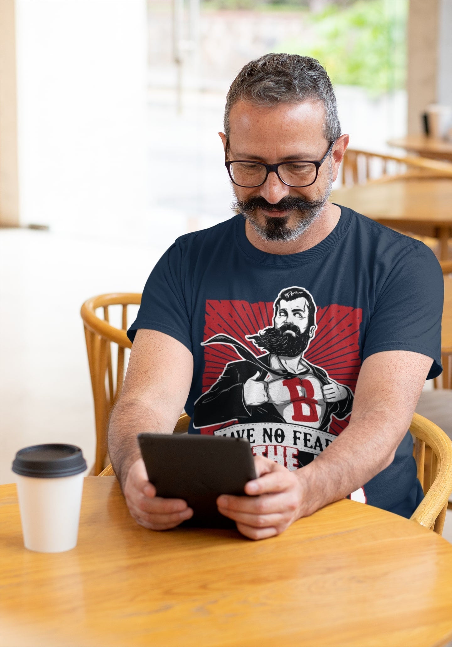 Funny T-Shirt Have No Fear The Beard Is Here joke top beard gifts - product image 6