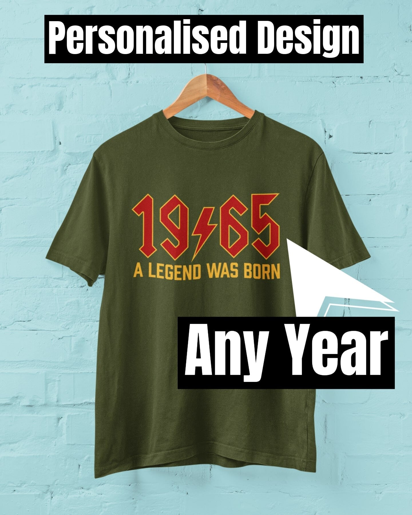 Rock Style Birthday T-Shirt A Legend Was Born Choose Any Year custom birthday gifts - product image 2