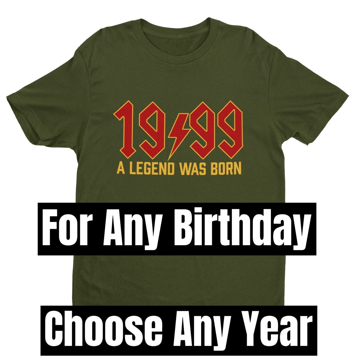 Rock Style Birthday T-Shirt A Legend Was Born Choose Any Year custom birthday gifts - product image 6