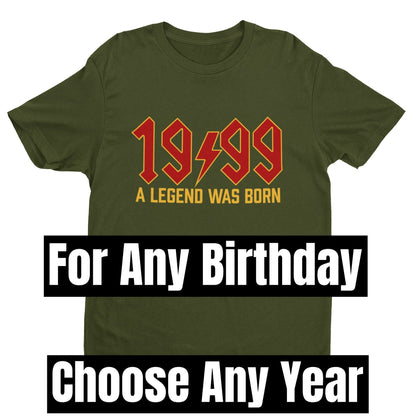 Rock Style Birthday T-Shirt A Legend Was Born Choose Any Year custom birthday gifts - product image 6