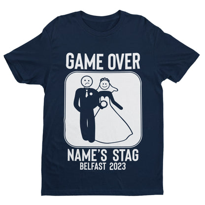 Personalised Stag Do T-Shirt: Game Over Groom Party Tee - product image 3