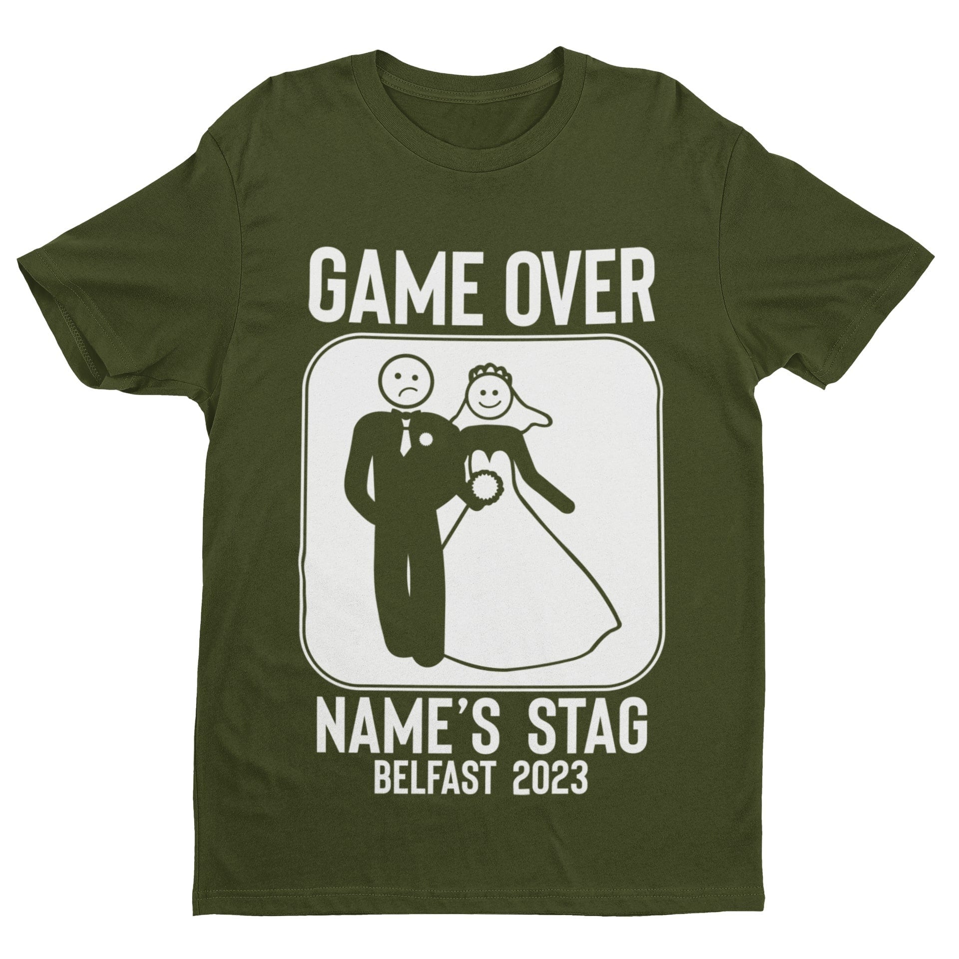 Personalised Stag Do T-Shirt: Game Over Groom Party Tee - product image 2
