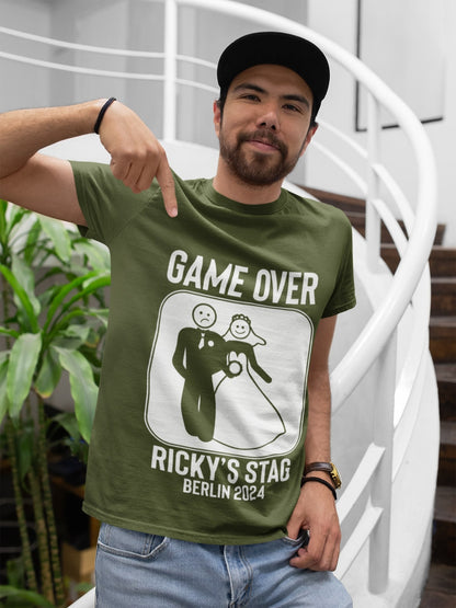 Personalised Stag Do T-Shirt: Game Over Groom Party Tee - product image 5
