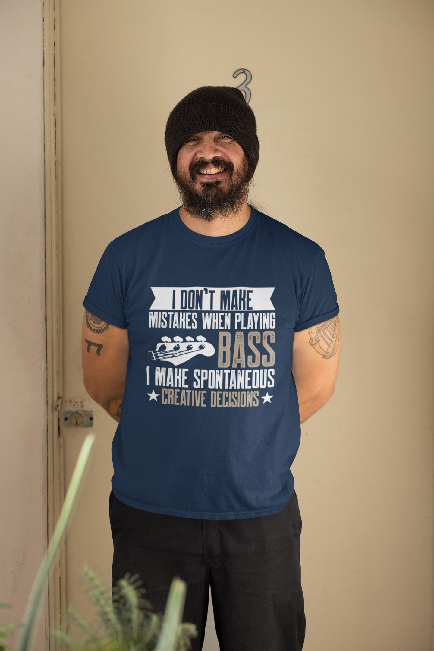 Funny Bass Guitar Player T-Shirt: Spontaneous Creative Decisions - product image 8