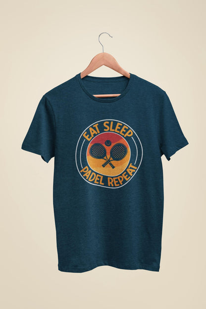 Retro Padel T-Shirt: Eat Sleep Padel Repeat, Sporty Tee
