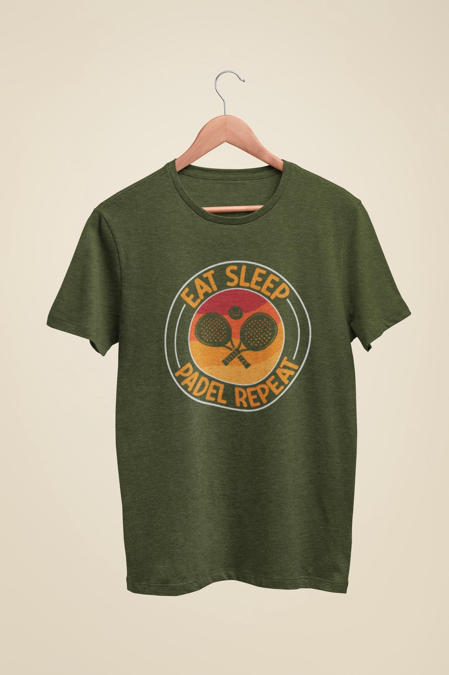 Retro Padel T-Shirt: Eat Sleep Padel Repeat, Sporty Tee - product image 4